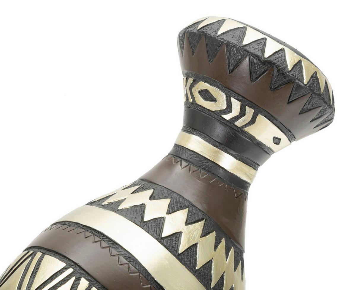 Skulptur Massai Woman Tribe Schwarz, Goldfarben, B: 23 cm - Goldfarben/Schwarz, Basics, Kunststoff (23/38.5/19cm)