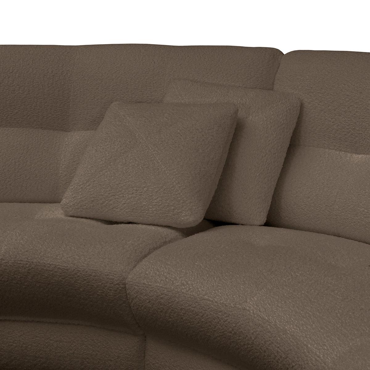 Ecksofa Bretania, Braun 113x300 cm - Schwarz/Weiß, Design, Textil (113/300cm) - Livetastic