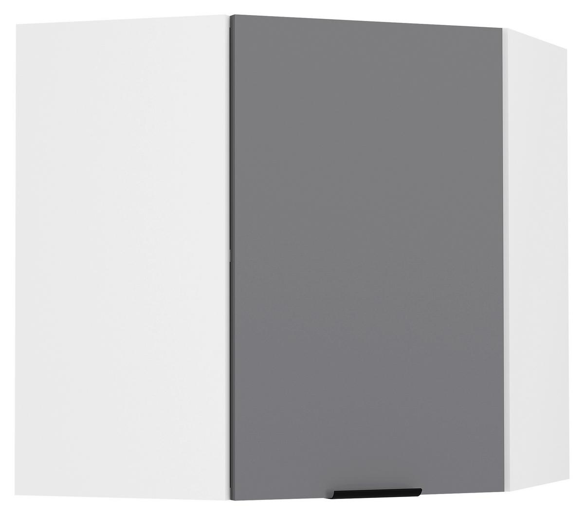 Eckoberschrank Fasola Anthrazit/Weiß B: 57 cm - Anthrazit/Weiß, Trend, Holzwerkstoff/Kunststoff (57/60/57cm) - MID.YOU