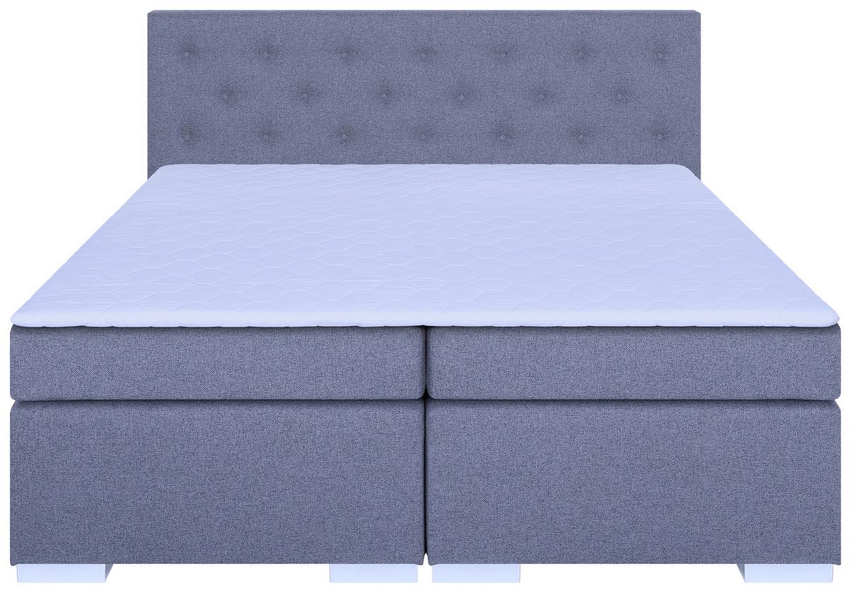 Boxspringbett Korfu Hellgrau, 180x200 Cm - Chromfarben/Hellgrau, Basics, Holzwerkstoff/Textil (180/200cm) - P & B