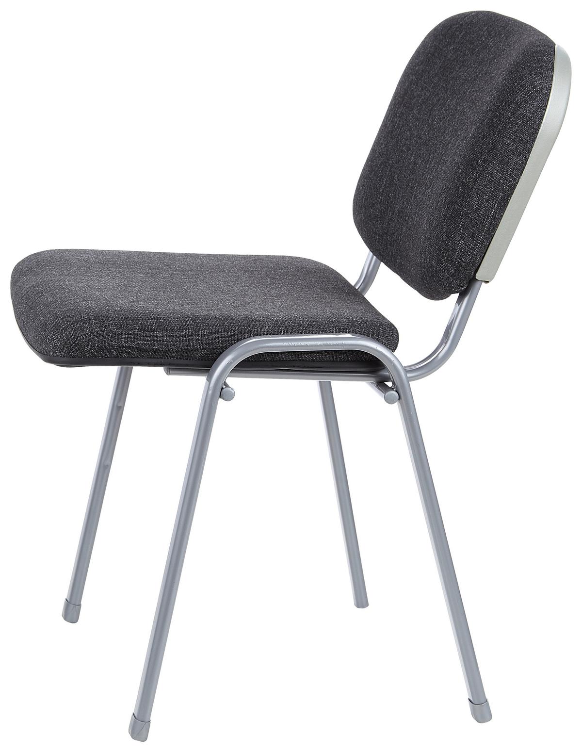 Besucherstuhl Xt 600 Stapelbar Anthrazit Bis 100 Kg - Anthrazit/Silberfarben, Basics, Textil/Metall (58/84/48cm) - MID.YOU