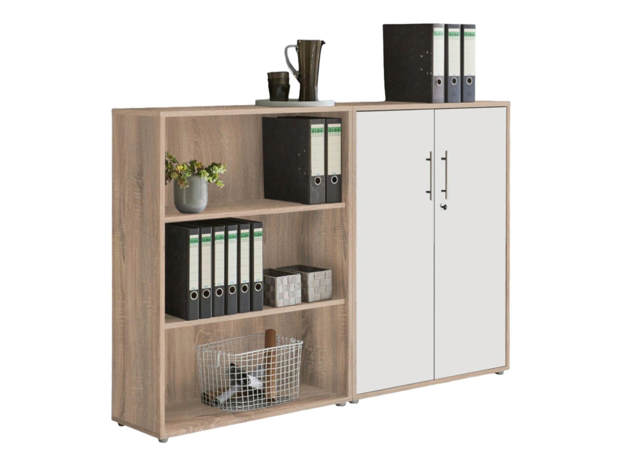 Office Edition B: 168,8 cm Sonoma Eiche/Weiß - Weiß/Sonoma Eiche, MODERN, Holzwerkstoff (168,8/113,6/33cm) - MID.YOU