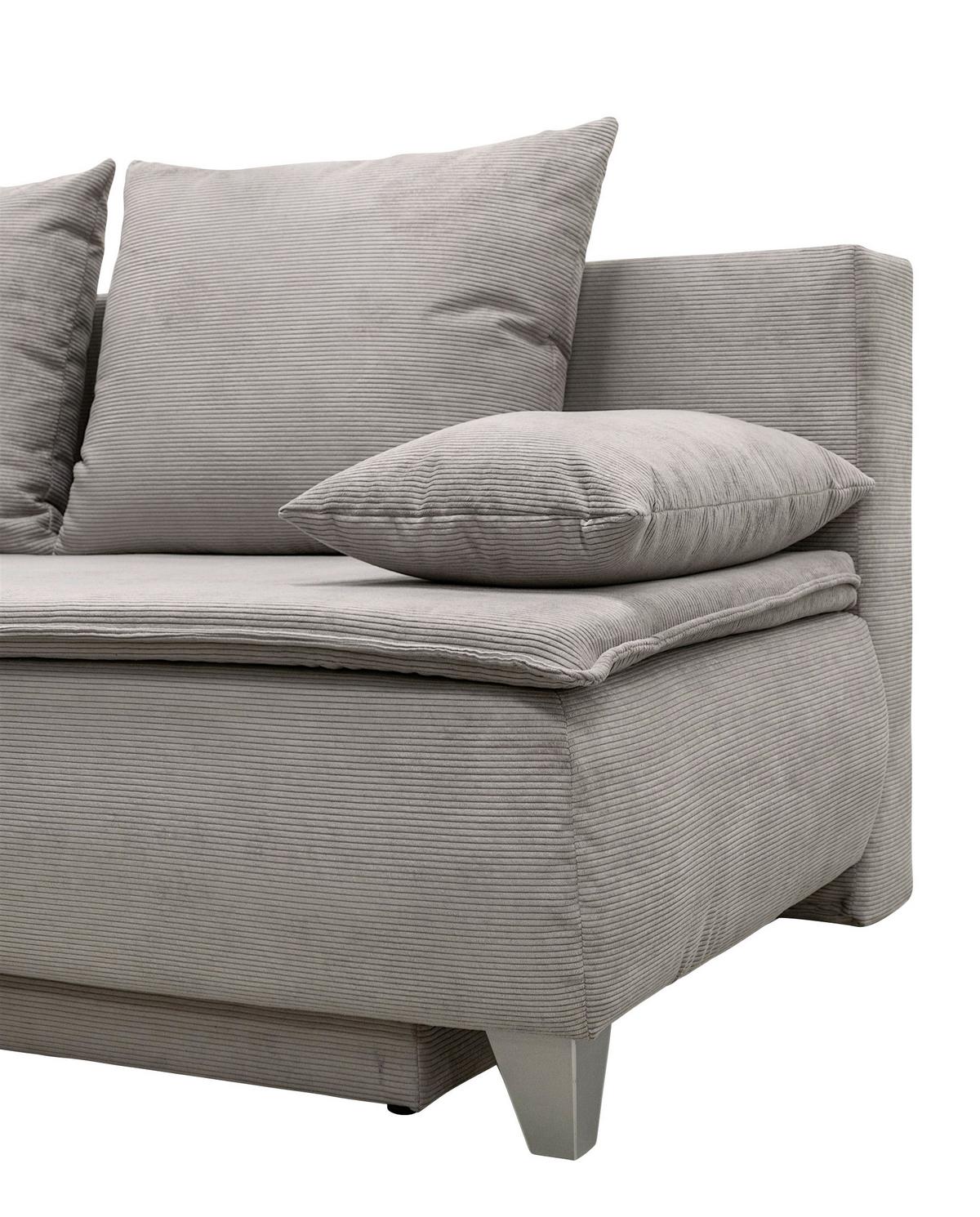 Boxspringová pohovka MONA LUX, světle šedý manšestr - světle šedá, Moderní, textil (208/100/106cm) - Mömax