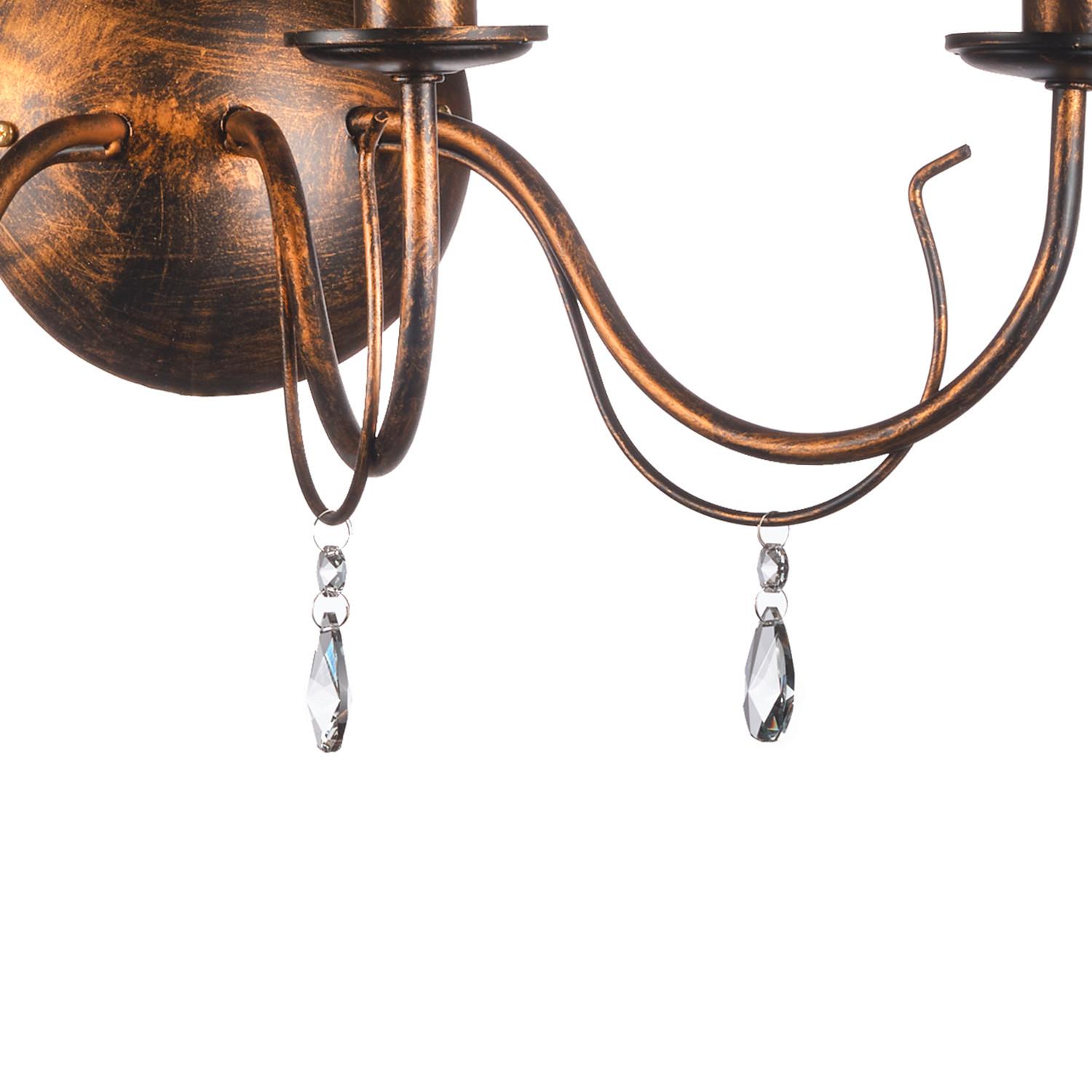 Wandleuchte Delia Cognac L: 56 cm 6w - Cognac, KONVENTIONELL, Glas/Textil (56/37/40cm)