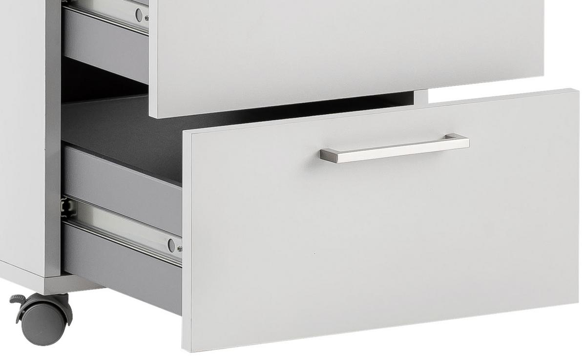 Rollcontainer Hellgrau Serie 1500 41,2x60,1x49,6 Cm - Hellgrau, KONVENTIONELL, Holzwerkstoff (41,2/60,1/49,6cm) - MID.YOU