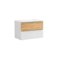 WASCHTISCHKOMBI Verona Weiß/Wildeiche B: 80cm - Wildeiche/Weiß, Trend, Holzwerkstoff/Stein (80/54/47cm) - Held