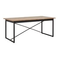 Výsuvný jídelní stůl CATALINA dyha dub/MDF 180-240 cm - černá/barvy dubu, Moderní, kov/dřevo (180-240/90/76cm) - Livetastic