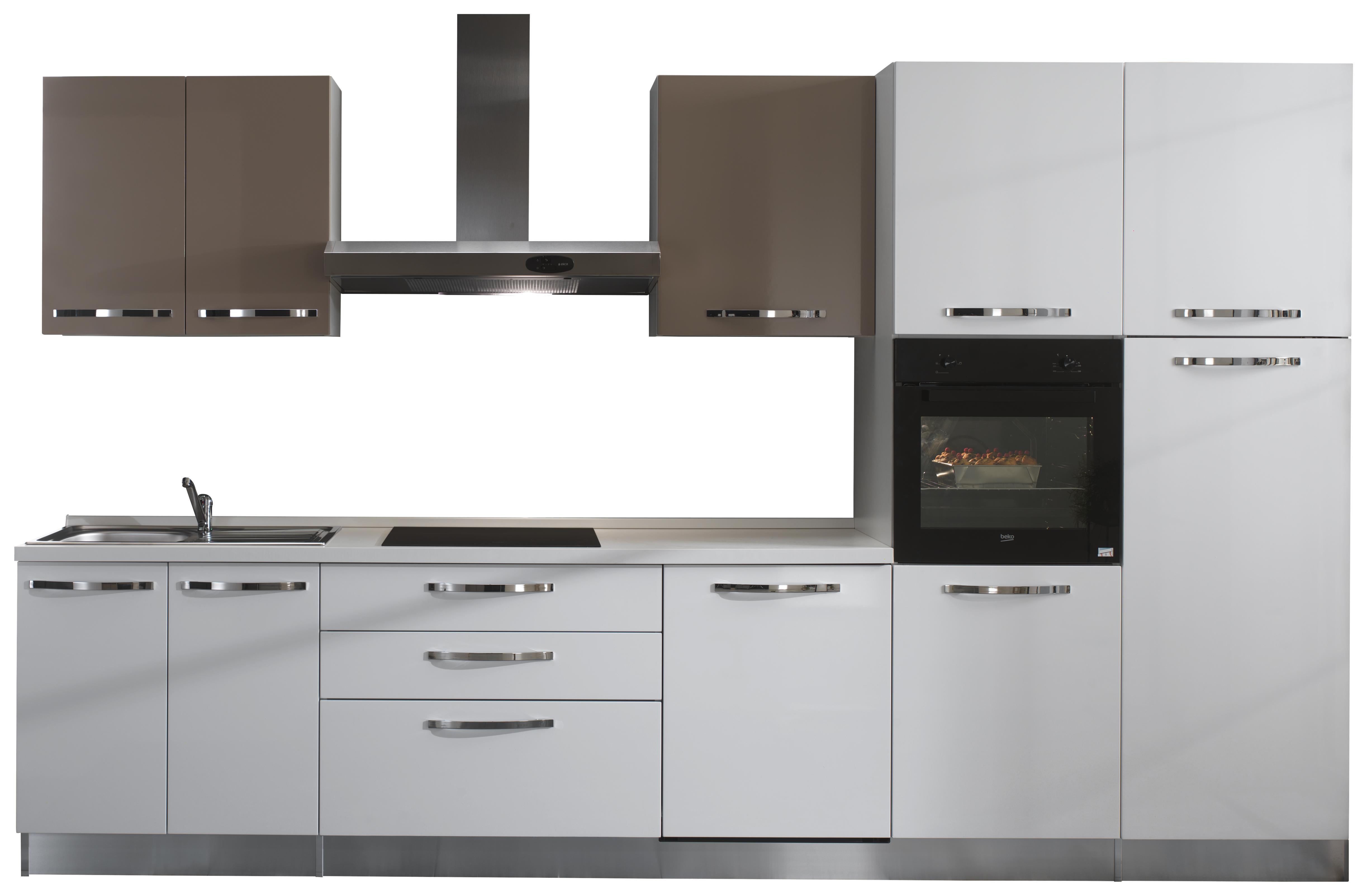 Konyhablokk Katy - Bézs/Fehér, modern, Faalapú anyag (350cm) - Italstyle