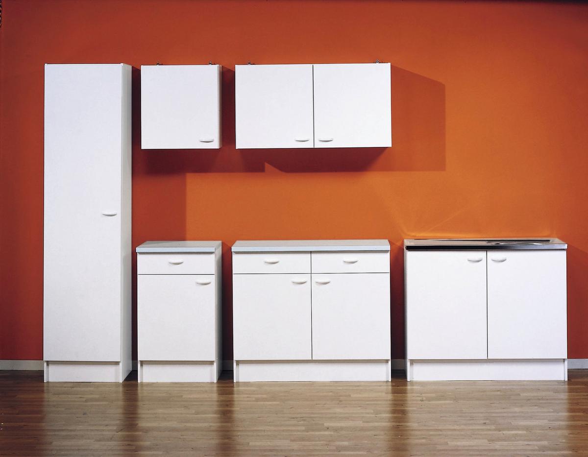 Küchenoberschrank Speed B: 100 Cm Weiß 2 Drehtüren - Weiß, KONVENTIONELL, Holzwerkstoff (100/54,8/32cm)