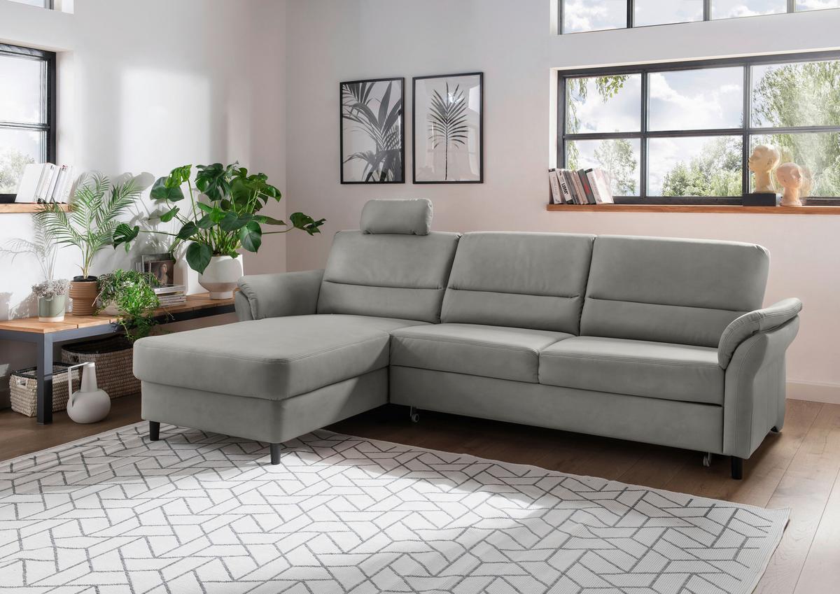 Ecksofa Cavoli, Grau S: 176x279 cm - Schwarz/Grau, MODERN, Textil (176/279cm) - Livetastic