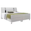 Boxspringbett Mit Topper / Matratze 180x200 Cm Riva - Silberfarben/Weiß, KONVENTIONELL, Leder/Textil (180/115/210cm) - MID.YOU