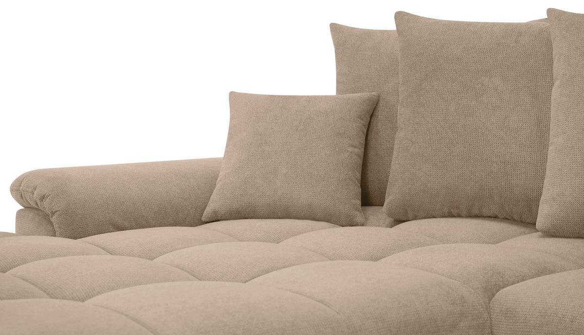 Rohová sedačka ERICE, levá, šedohnědá - barvy chromu/šedohnědá, Design, textil/plast (198/312cm)