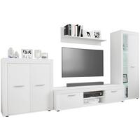 Wohnwand Usilo Weiß B: 300 cm - Schwarz/Weiß, Design, Glas/Holzwerkstoff (300/159/37cm) - MID.YOU