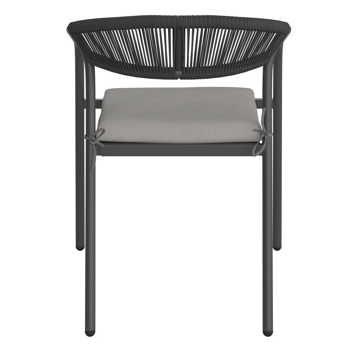 Sada záhradných kresiel BENICIO - čierna/sivá, Modern, kov/textil (56/80/64cm) - Bessagi Garden