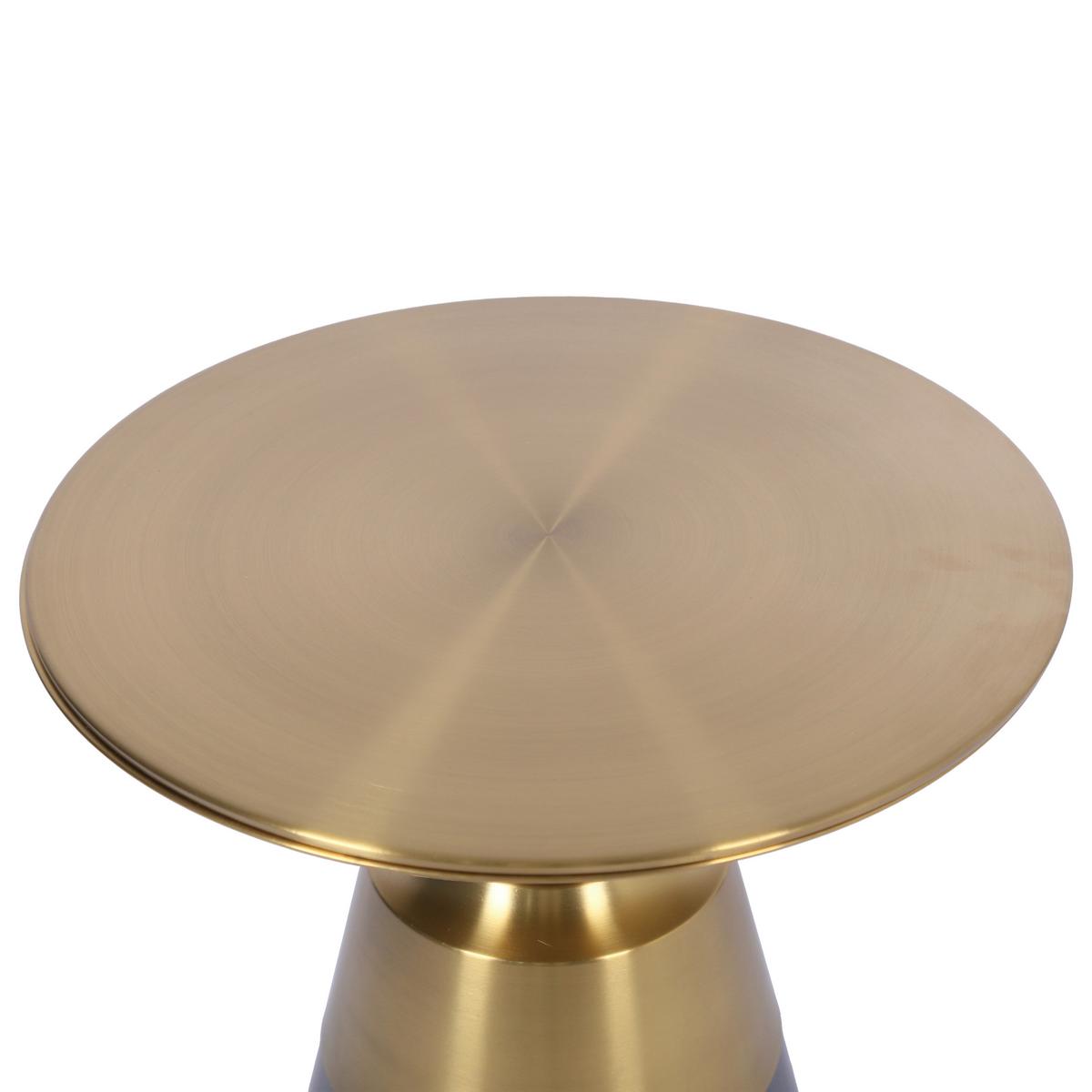 ODKLÁDACÍ STOLEK BAILY -TREND- - šedá/barvy zlata, Romantický / Rustikální, kov/sklo (48/54.5/48cm) - Premium Living