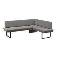 Eckbank Tristan Webstoff grau, S:225x175cm - Schwarz/Grau, MODERN, Holz/Textil (225/175cm) - James Wood