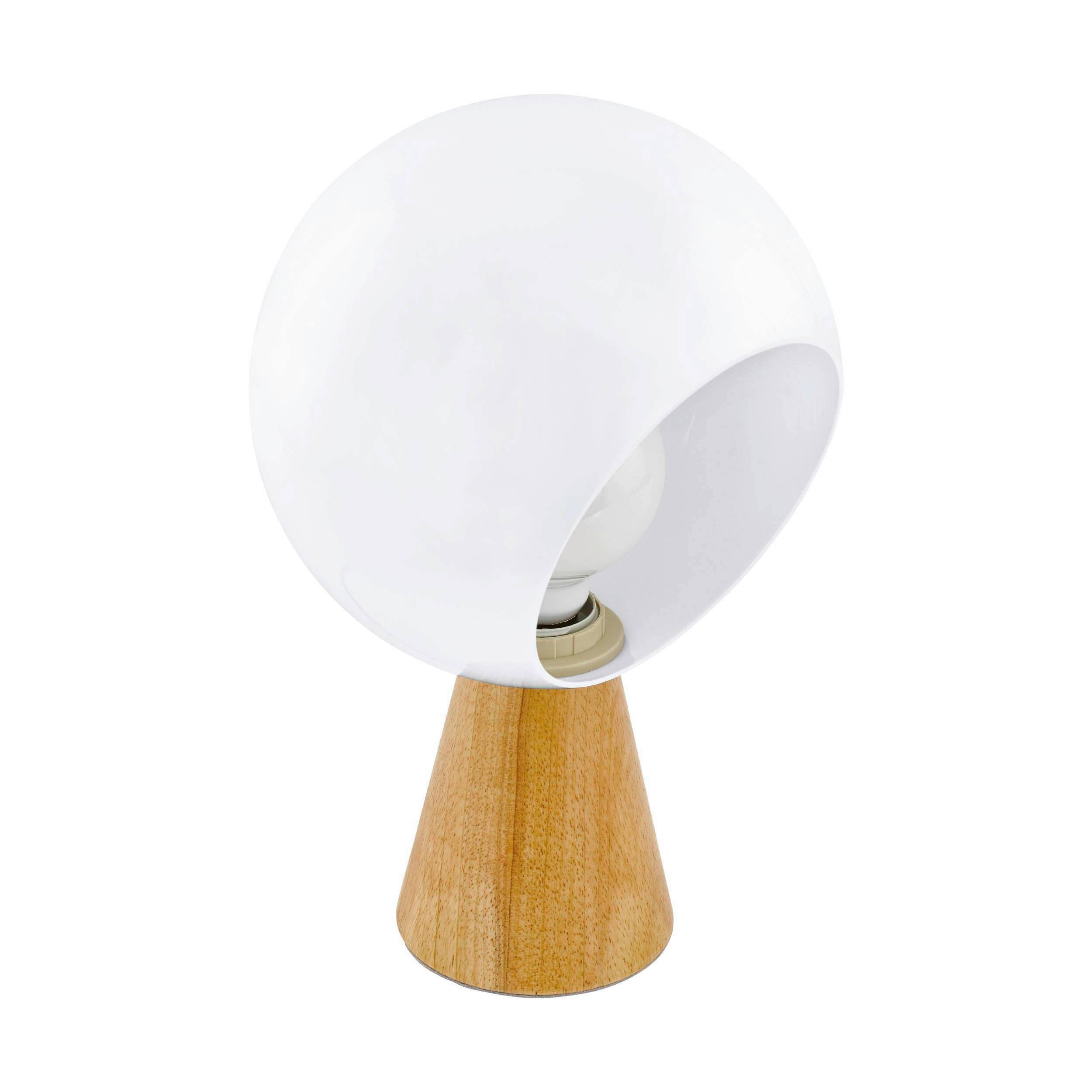 Tischlampe Mamblas Braun/ Weiß mit Kippschalter - Braun/Weiß, Natur, Holz/Kunststoff (20/31cm) - Eglo