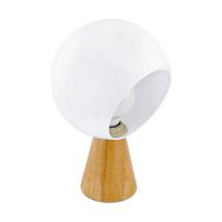 Tischlampe Mamblas Braun/ Weiß mit Kippschalter - Braun/Weiß, Natur, Holz/Kunststoff (20/31cm) - Eglo
