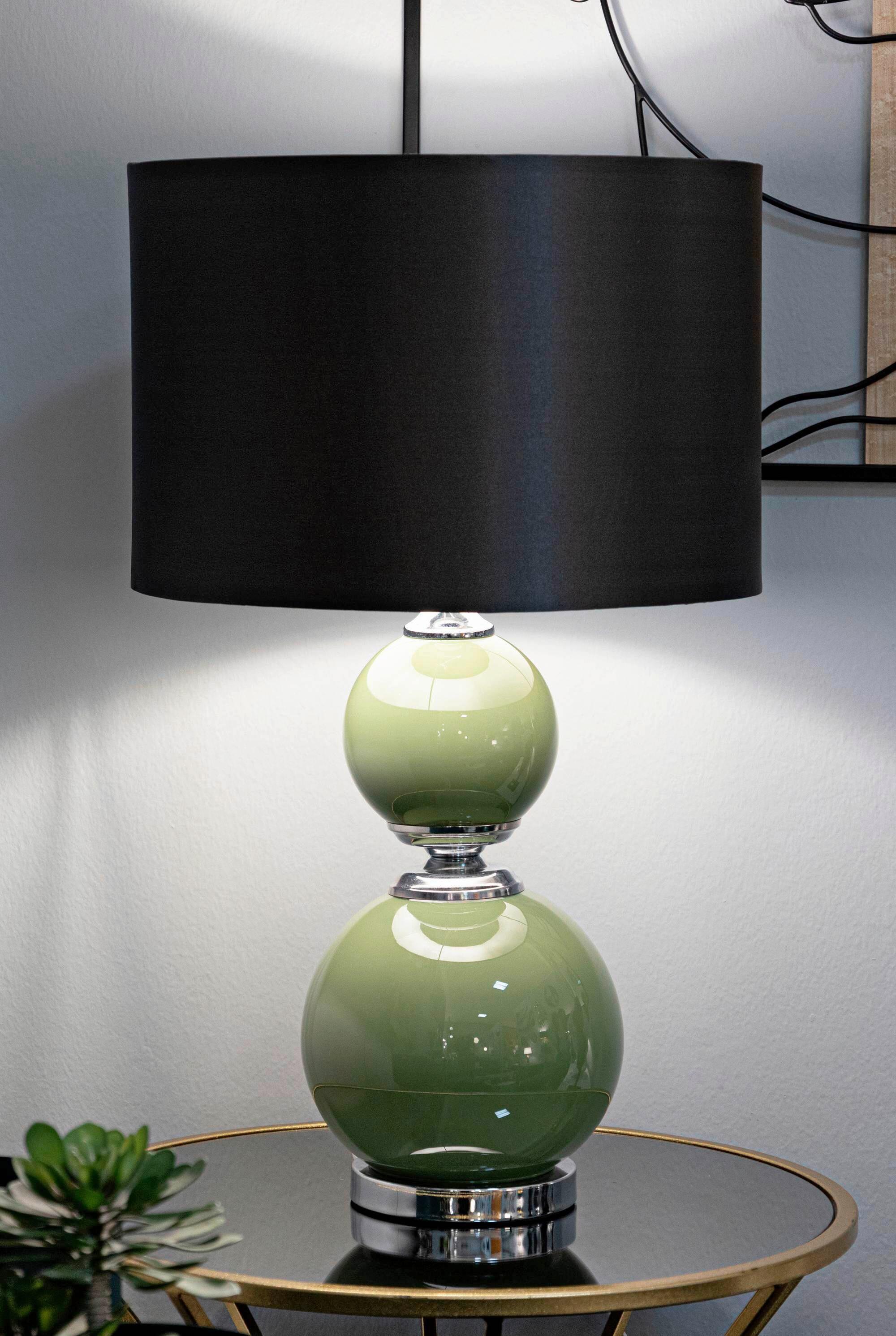 Tischleute Eva Two Grau, Grün B: 38 cm - Grau/Grün, Basics, Glas/Textil (38/65/38cm)