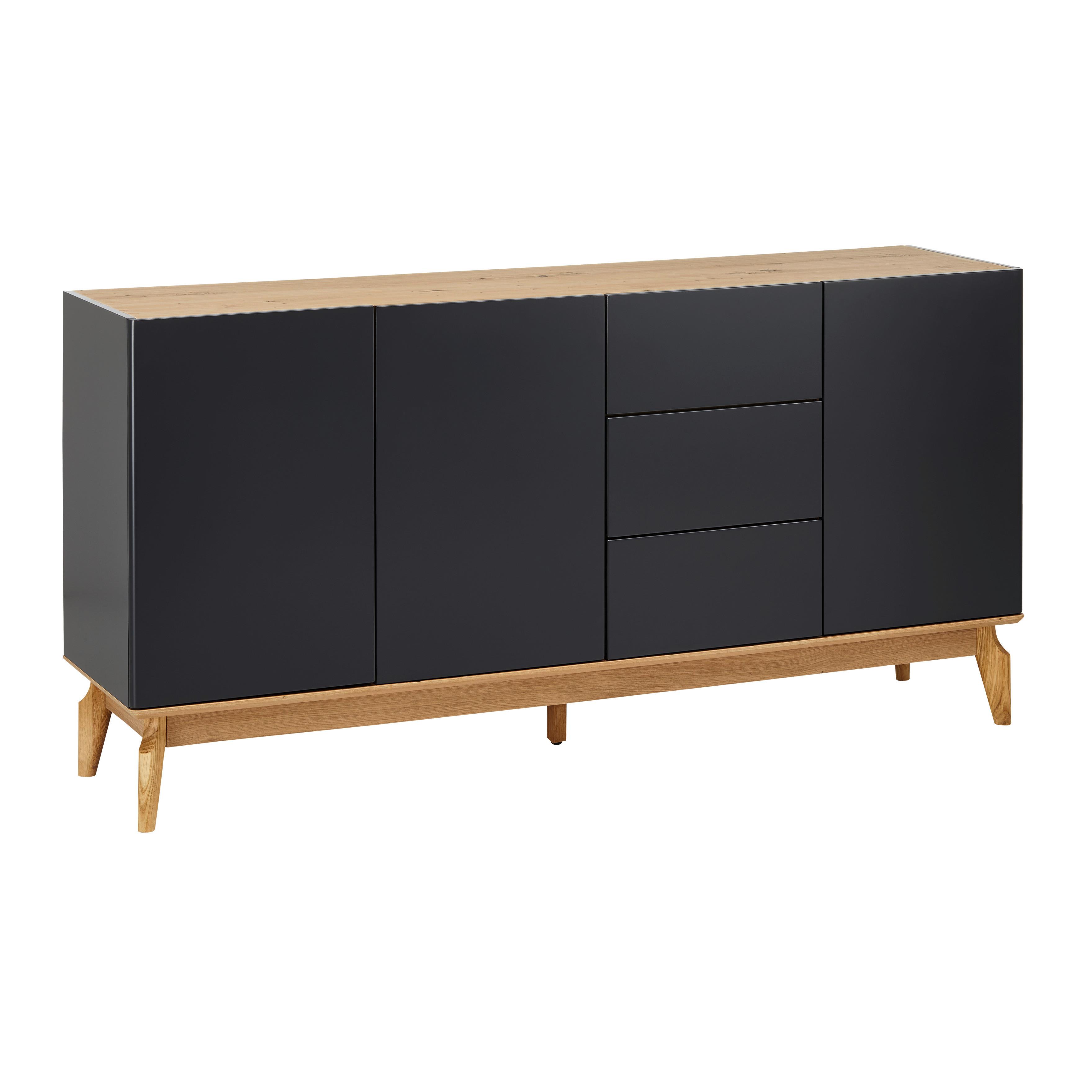 Komoda FOSCO - šedá/barvy dubu, Moderní, dřevo (160/80/40cm) - Bessagi Home