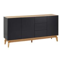 Komoda FOSCO - šedá/barvy dubu, Moderní, dřevo (160/80/40cm) - Bessagi Home