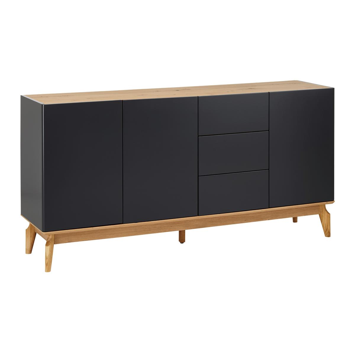 Komoda FOSCO - šedá/barvy dubu, Moderní, dřevo (160/80/40cm) - Bessagi Home