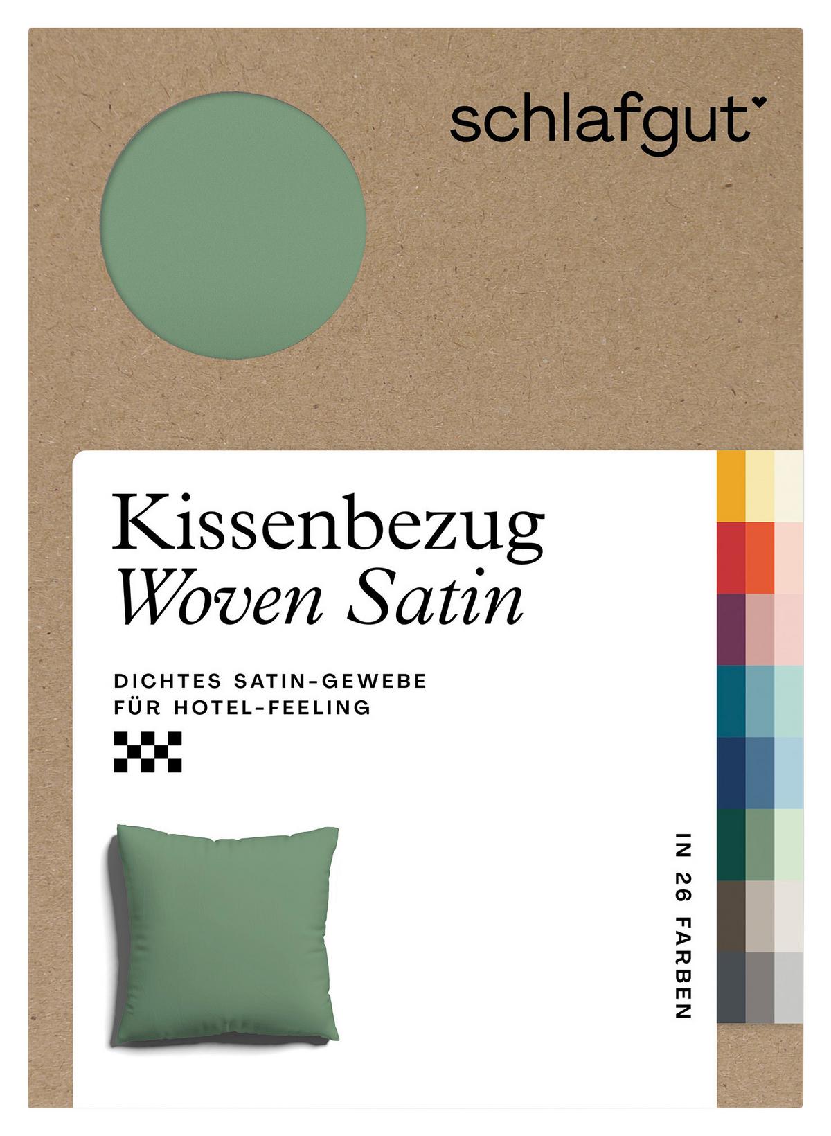 Kissenhülle Woven Satin - Grün, Basics, Textil (40/40cm) - Schlafgut