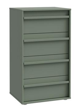 Komoda so 4 zásuvkami, šalviovozelená, š: 53,4cm - šalviovozelená, Modern, kompozitné drevo (53,4/94,4/42cm)