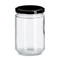 VORRATSGLAS Glas, BxHxT: ca. 9x9x13 cm - Transparent/Schwarz, Design, Glas (8,8/8,8/13,2cm)