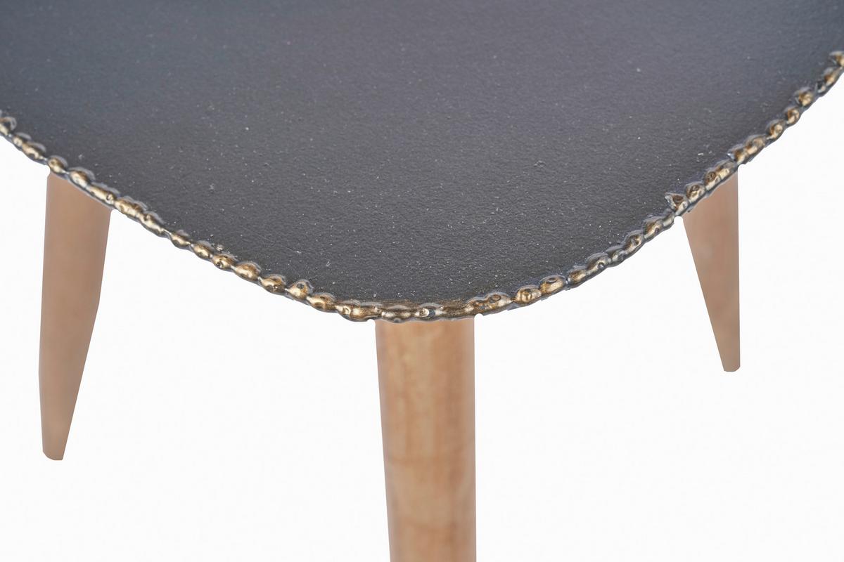 Coutisch aus Metall Rund Timo - Anthrazit/Braun, Basics, Holz/Metall (44/43/47cm)