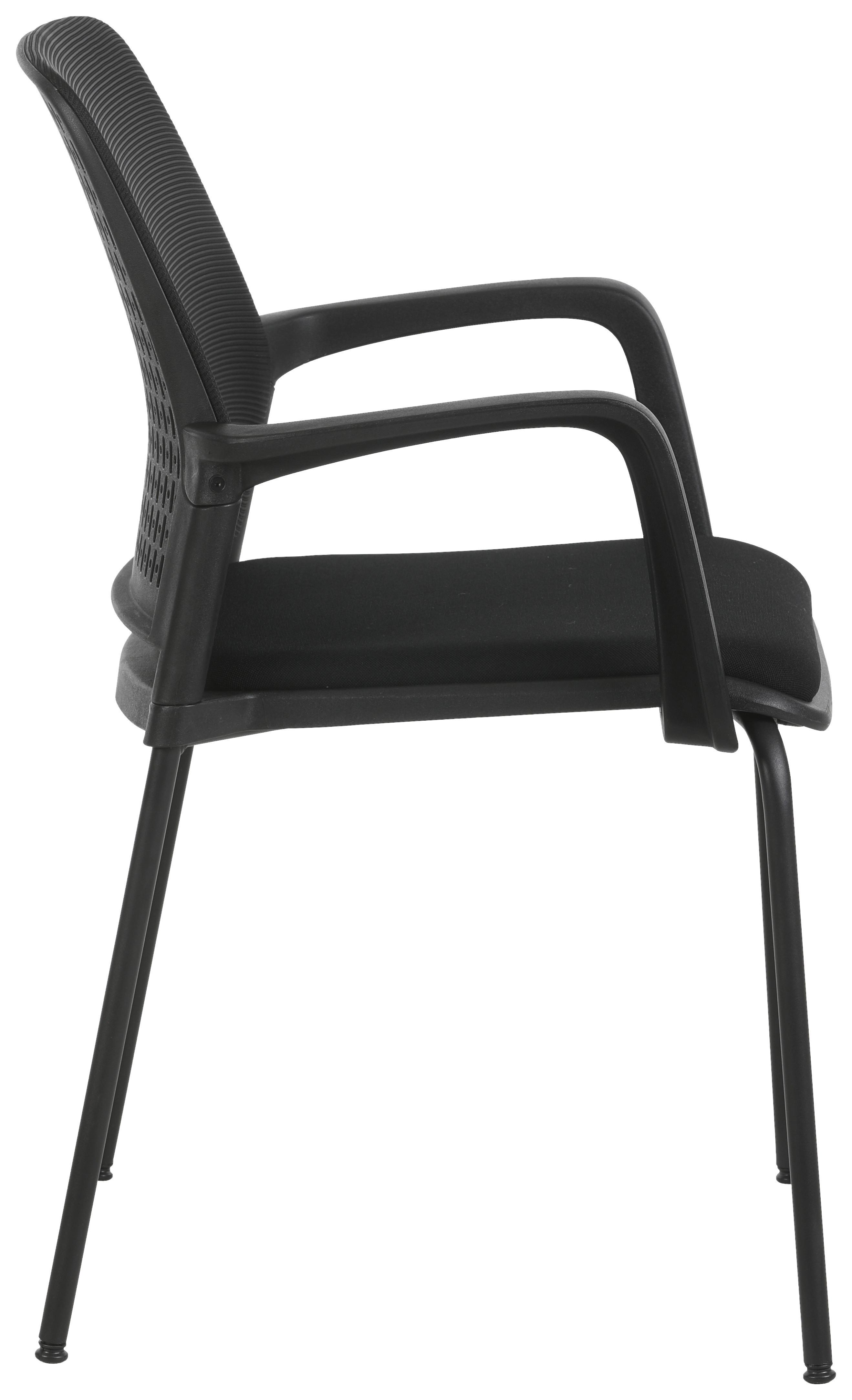 Besucherstuhl Pisa - Schwarz, MODERN, Kunststoff/Textil (60/85/55cm)