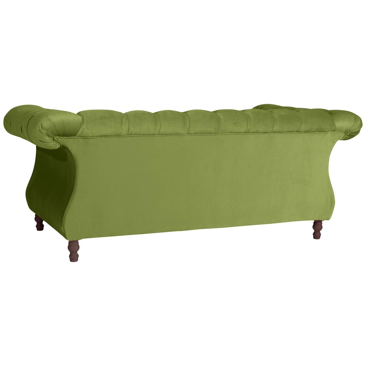 CHESTERFIELD-SOFA IVETTE - Nussbaumfarben/Olivgrün, Design, Textil (200/80/100cm) - Max Winzer