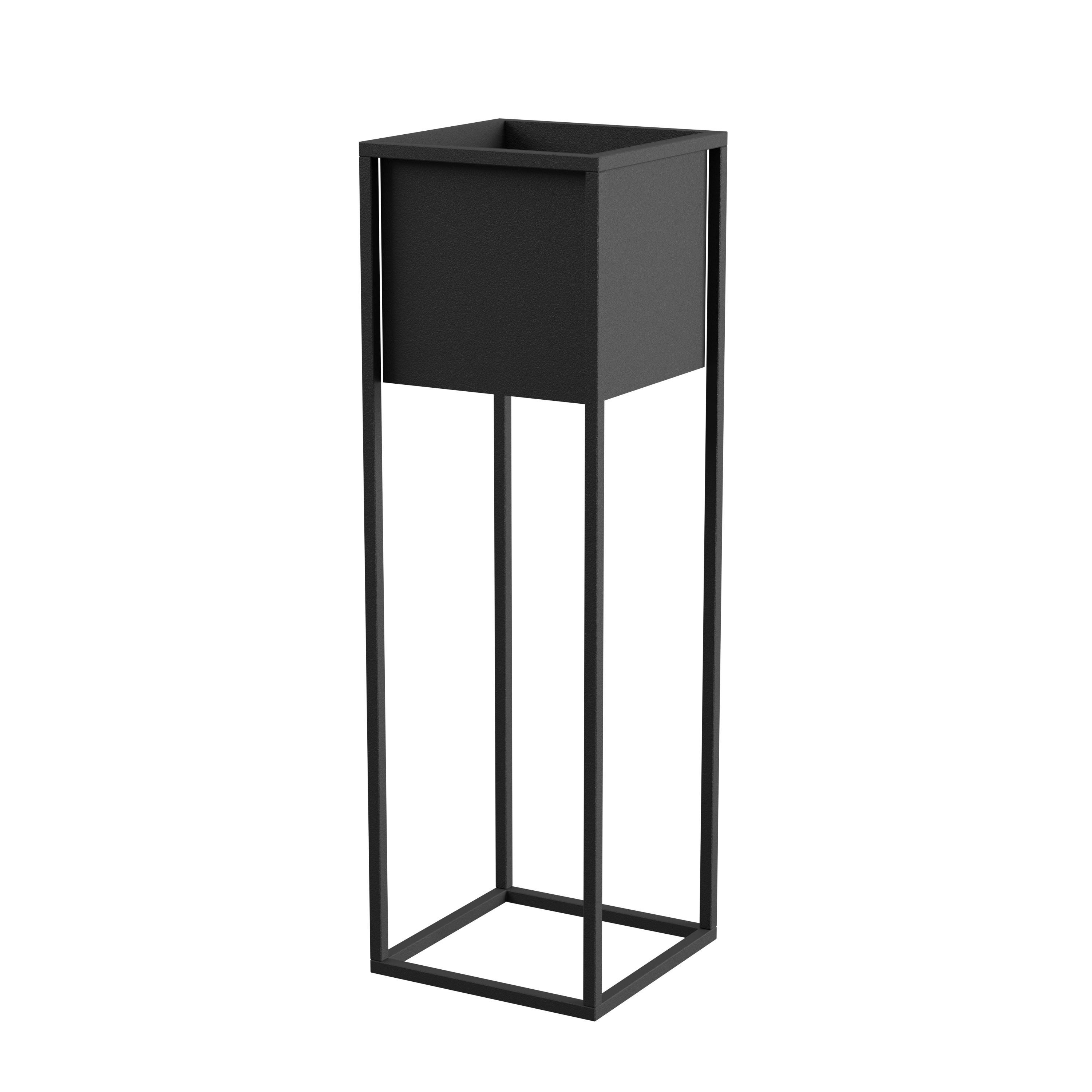 Blumenständer Metall Schwarz BxHxT: 28x90x28 cm - Schwarz, Basics, Metall (28/90/28cm)