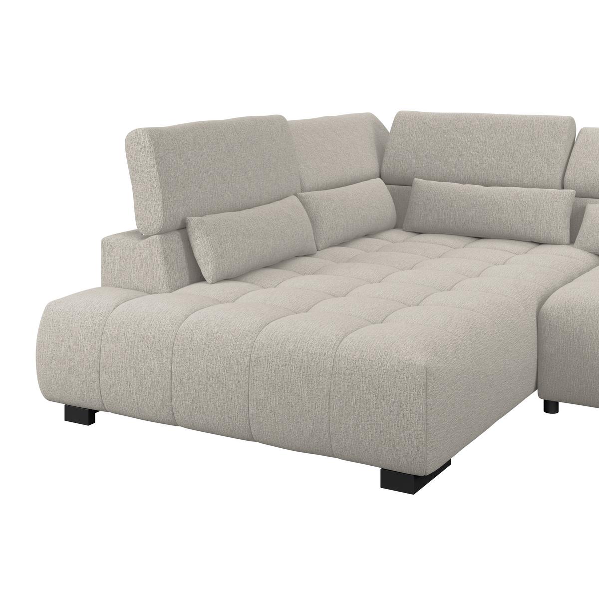 Ecksofa Matera Beige/Naturfarben 226x311 cm - Beige/Schwarz, Trend, Textil (226/311cm)
