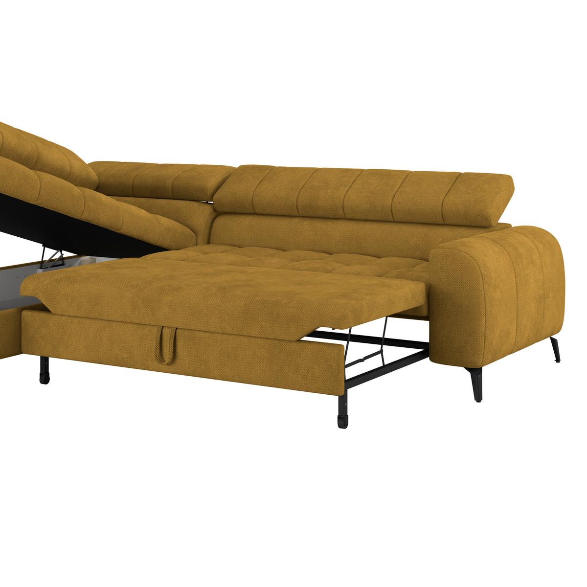 Ecksofa Volf Links New Terracotta, S: 203x261 Cm - Terracotta/Schwarz, Trend, Kunststoff/Textil (203/261cm)