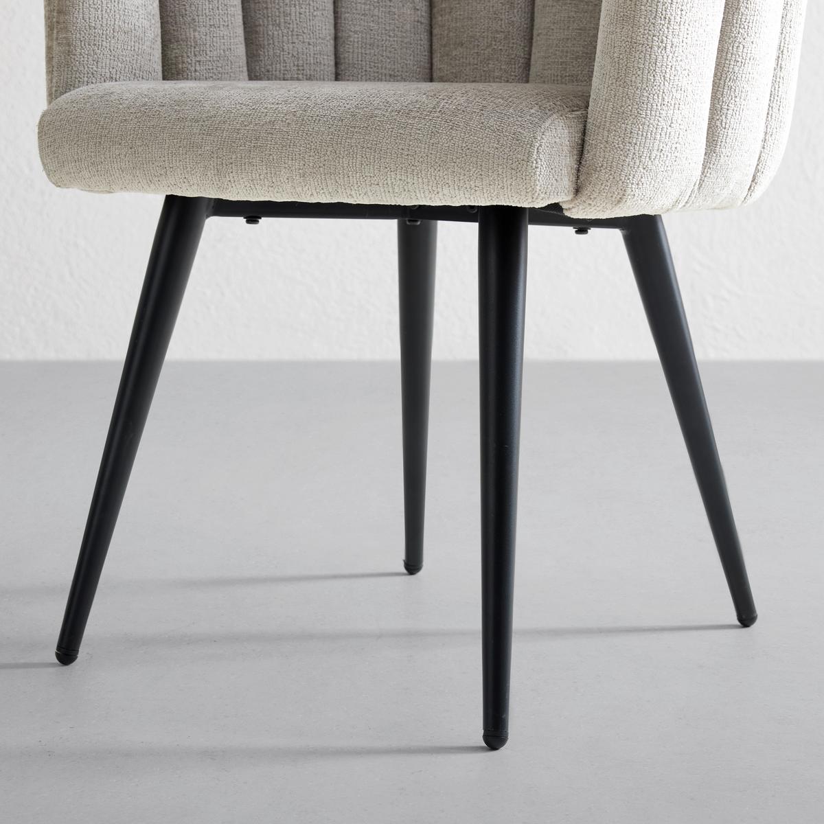 Jídelní křeslo SIBYL šedá - černá/šedohnědá, Romantický / Rustikální, kov/textil (63/84/58cm) - Premium Living