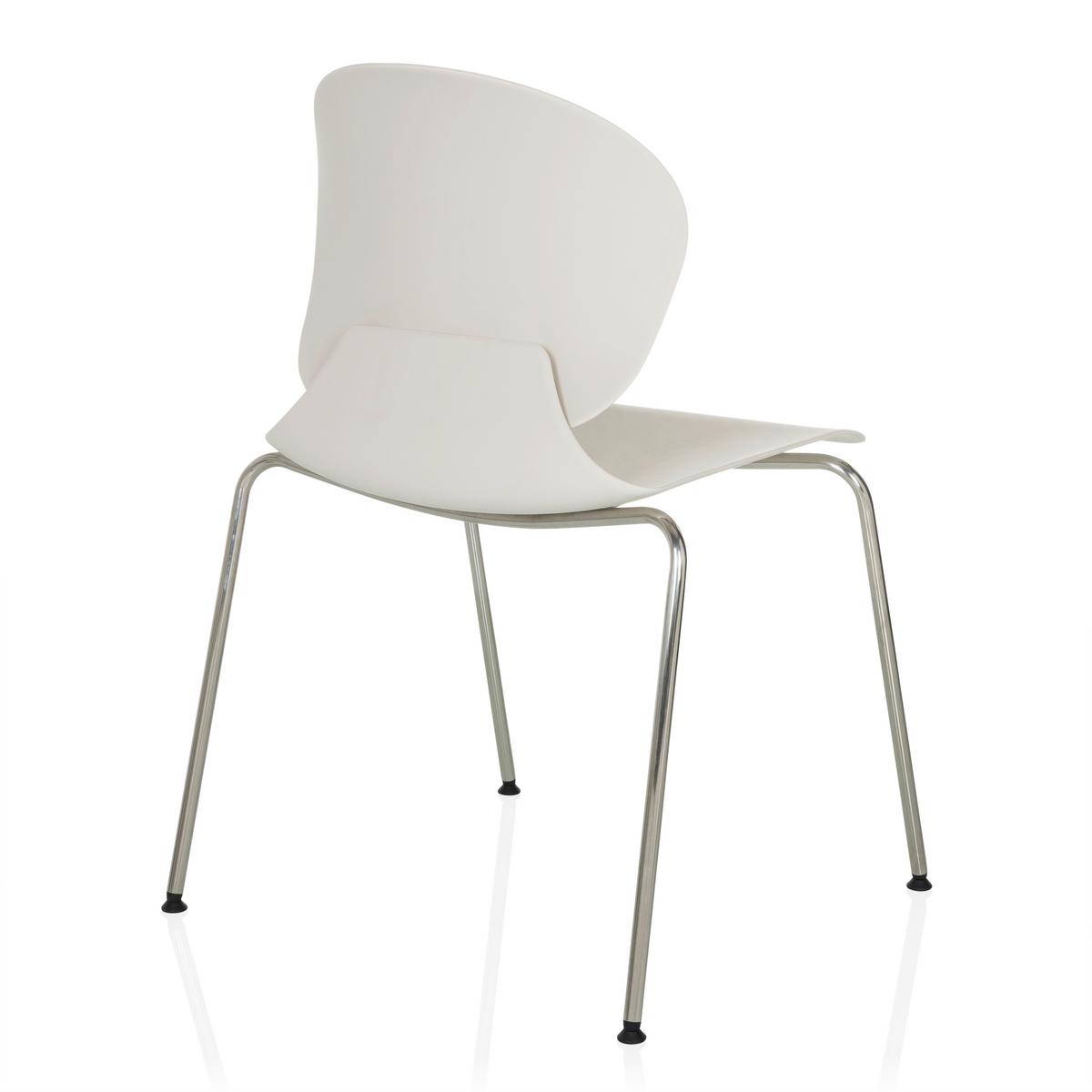 Besucherstuhl T36 Vi Weiß B: 56 cm - Silberfarben/Weiß, MODERN, Kunststoff/Metall (56/80/54cm) - MID.YOU