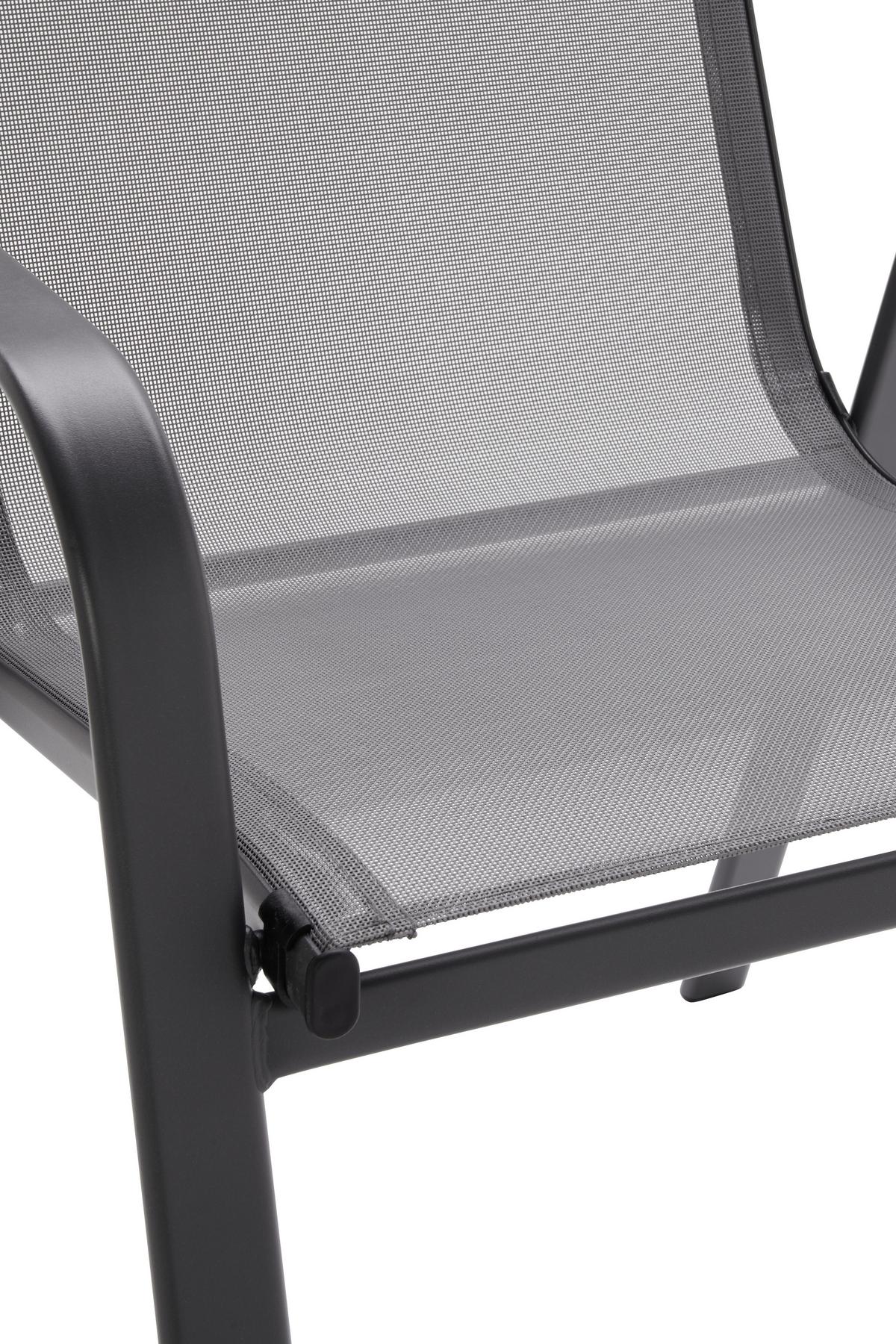 Gartensessel Stapelbar Alexis Stahl/textilene - Anthrazit, MODERN, Textil/Metall (54/92/73cm) - Ondega