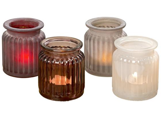 Windlicht Ø 8 cm - Bordeaux/Weiß, MODERN, Glas (8/9cm) Windlicht Ø 8 cm - Bordeaux/Weiß, MODERN, Glas (8/9cm)