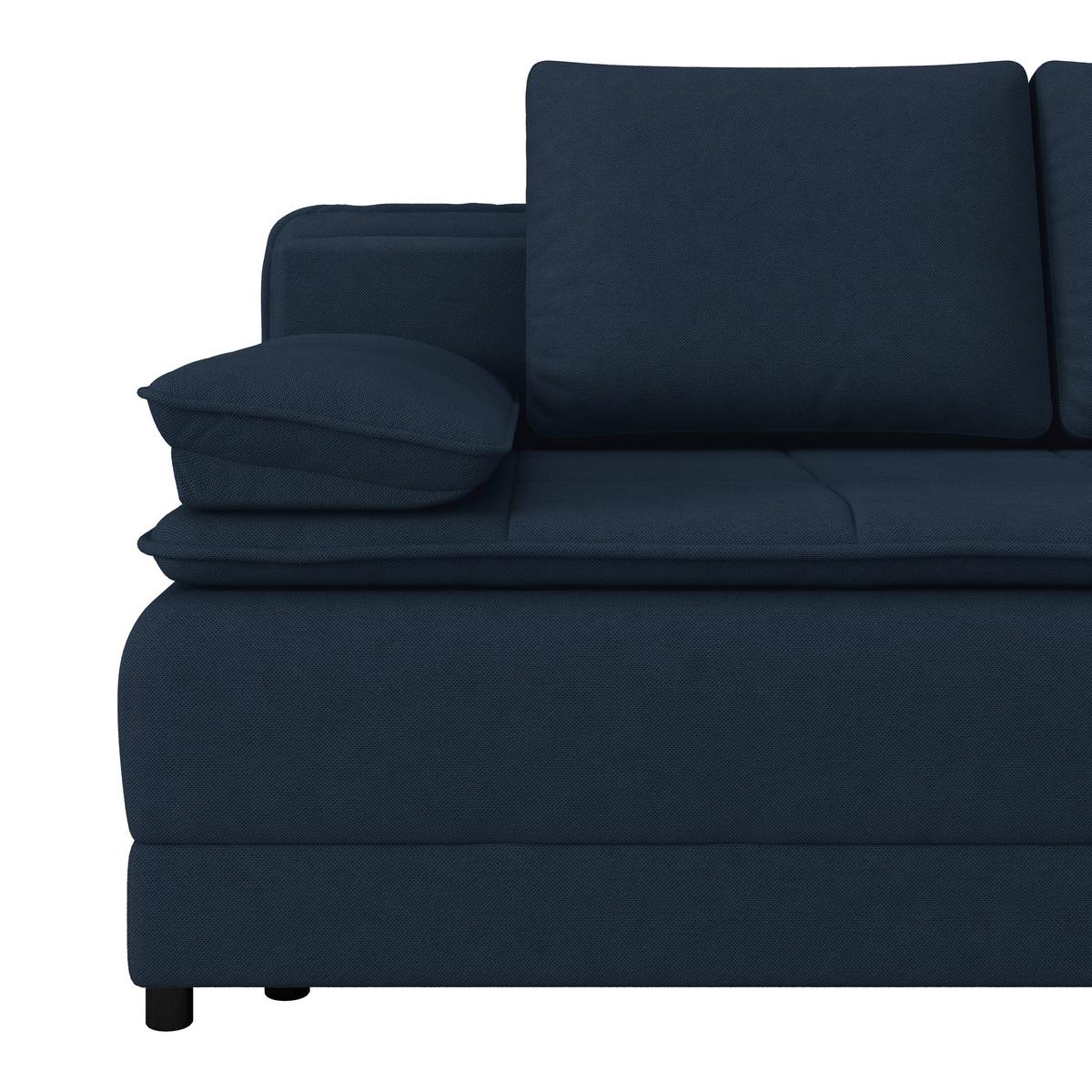 Pohovka s funkciou tmavomodrá farba - čierna/tmavomodrá, Modern, textil/plast (202/73-92/105cm) - Luca Bessoni