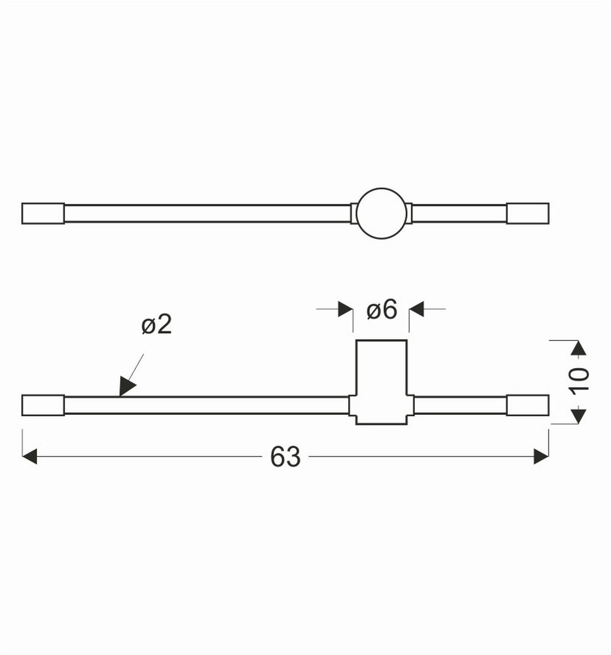 Led-wandleuchte 21-35721 Batuta 2 - Messingfarben/Weiß, KONVENTIONELL, Kunststoff/Metall (60.5/9/5cm)