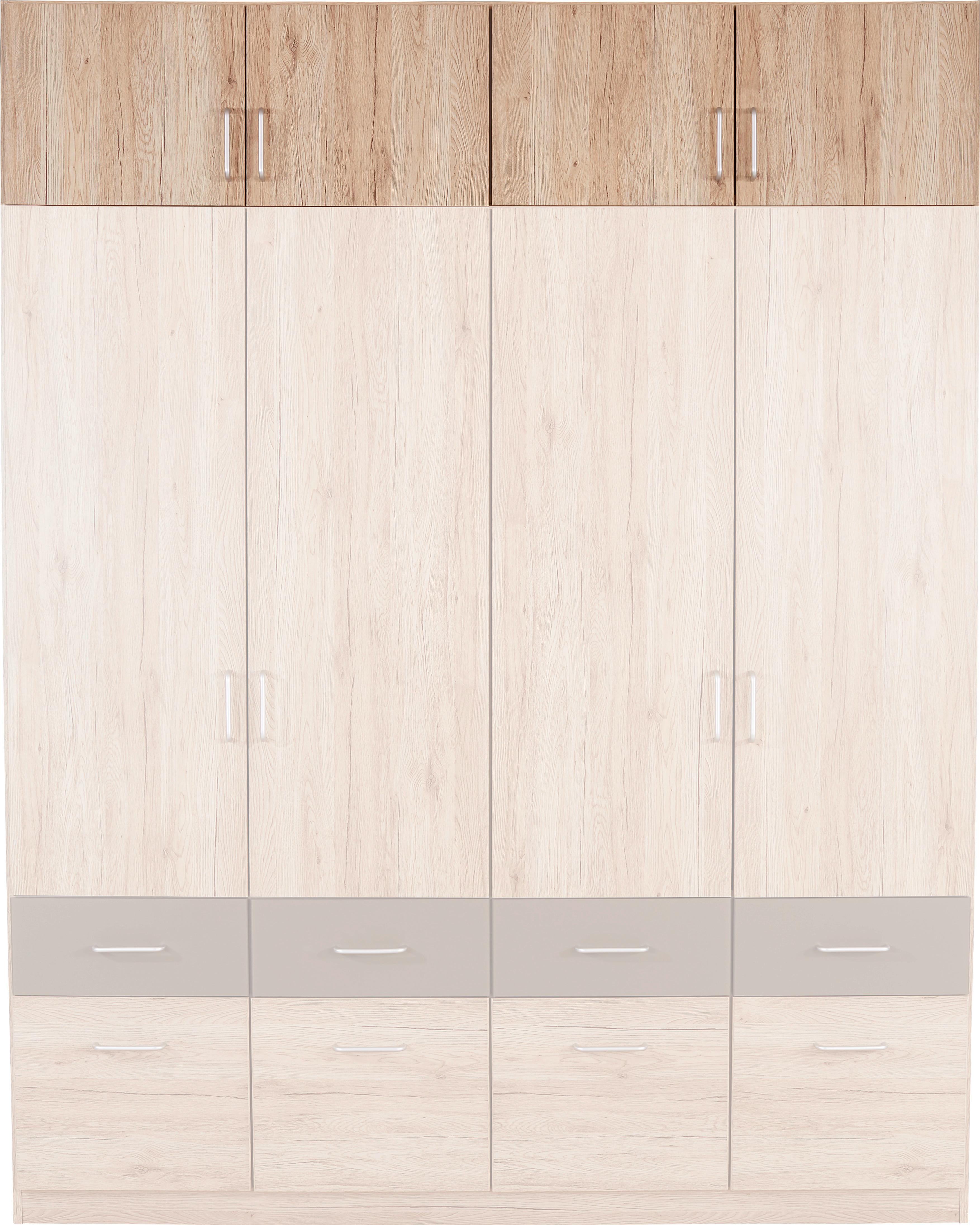 NÁSTAVEC NA SKŘÍŇ AALEN-EXTRA - barvy dubu/barvy hliníku, Konvenční, kompozitní dřevo/plast (181/39/54cm)