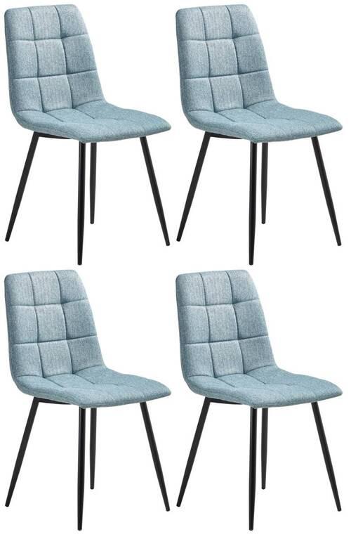 Stuhl-Set 4er Empoli Grün - Schwarz/Grau, LIFESTYLE, Textil/Metall (44,5/86/54,5cm) - Livetastic