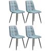 Stuhl-Set 4er Empoli Grün - Schwarz/Grau, LIFESTYLE, Textil/Metall (44,5/86/54,5cm) - Livetastic
