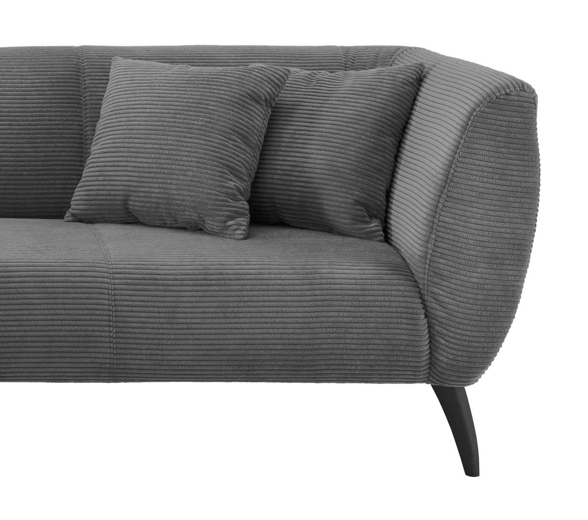 Ecksofa Colori Grau S: 160/264 cm - Schwarz/Grau, MODERN, Holz/Textil (160/264cm) - MID.YOU