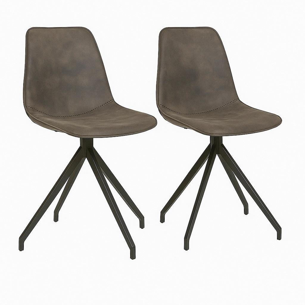 Stuhl-Set Monaco Dunkelgrau B: 48 cm - Dunkelgrau/Schwarz, MODERN, Textil/Metall (48/86/56cm) - MID.YOU