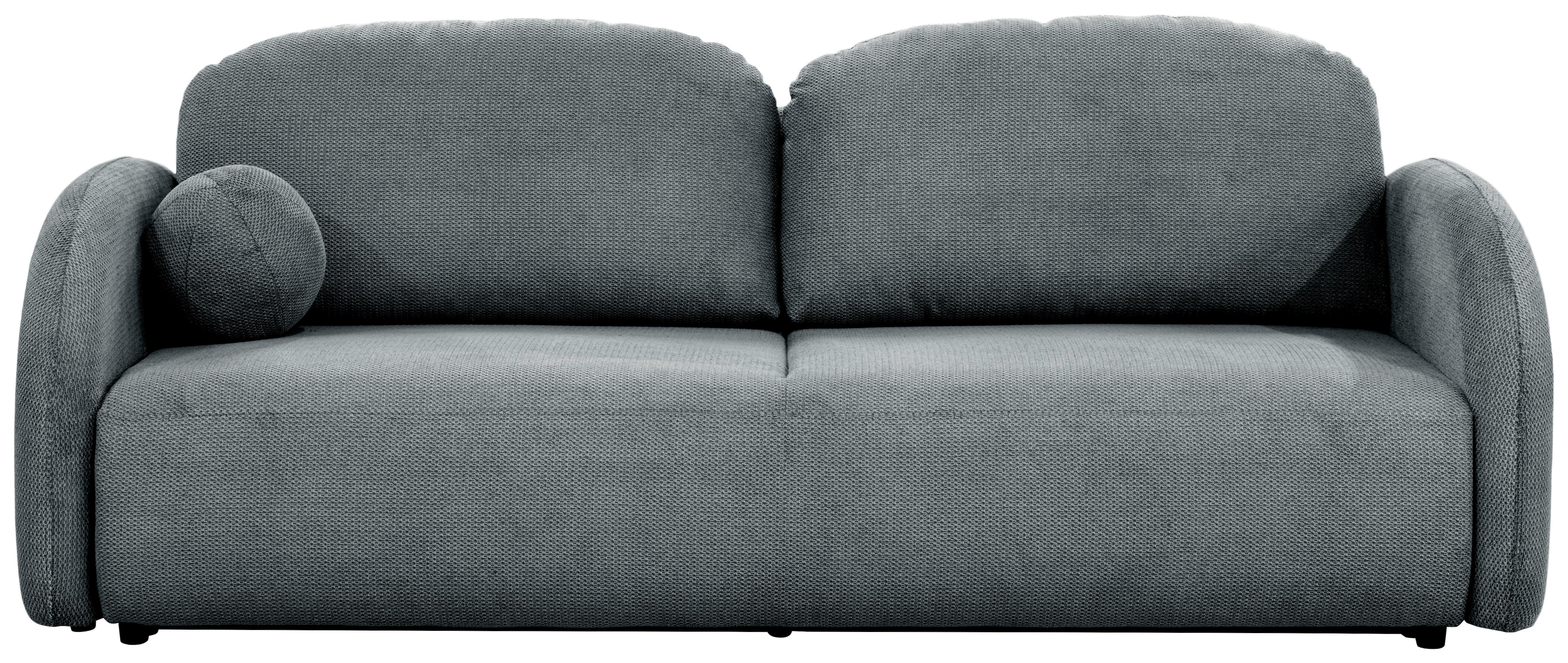 Schlafsofa Roma grau, B: 230 cm - Schwarz/Grau, Design, Textil (230/90/105cm)