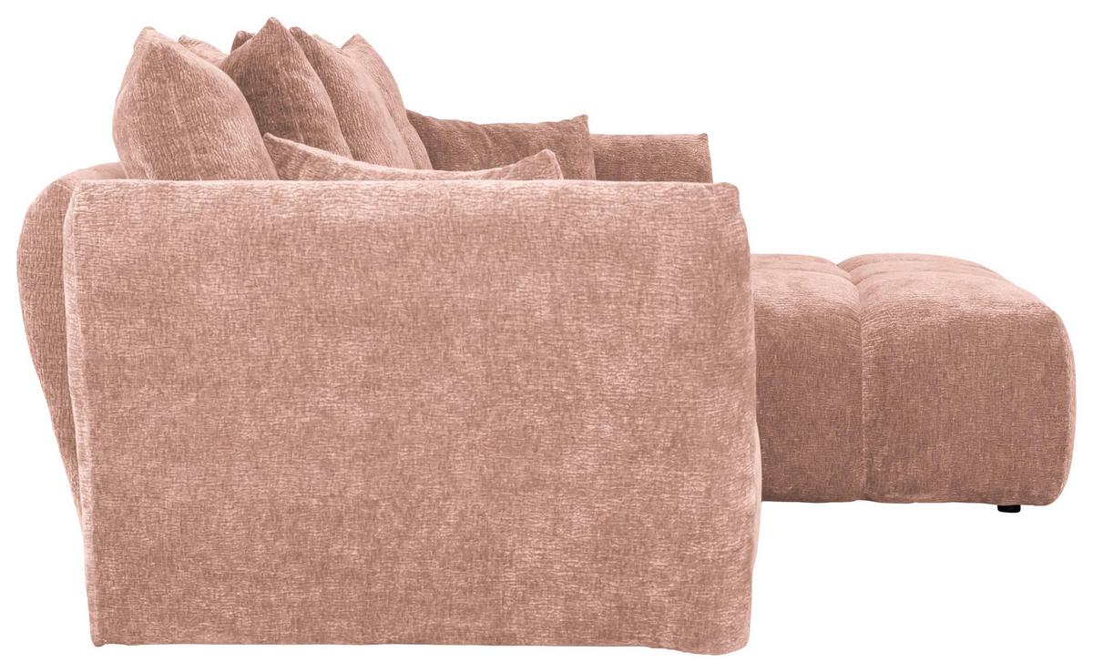 Univerzálna sedačka CAMMELLIO, ružová ženilka, 7 vankúšov - čierna/ružová, Modern, textil (296/189cm) - Mömax