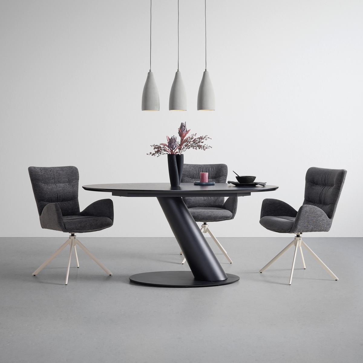 JEDÁLENSKÝ STÔL STEVEN 160 - čierna, Design, kov/kompozitné drevo (160/76/95cm) - Mömax