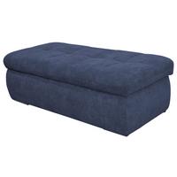 Hockerbank Moric Mikrofaser Dunkelblau H: 43 Cm  Stauraum - Chromfarben/Dunkelblau, KONVENTIONELL, Textil (136/43/64cm) - MID.YOU